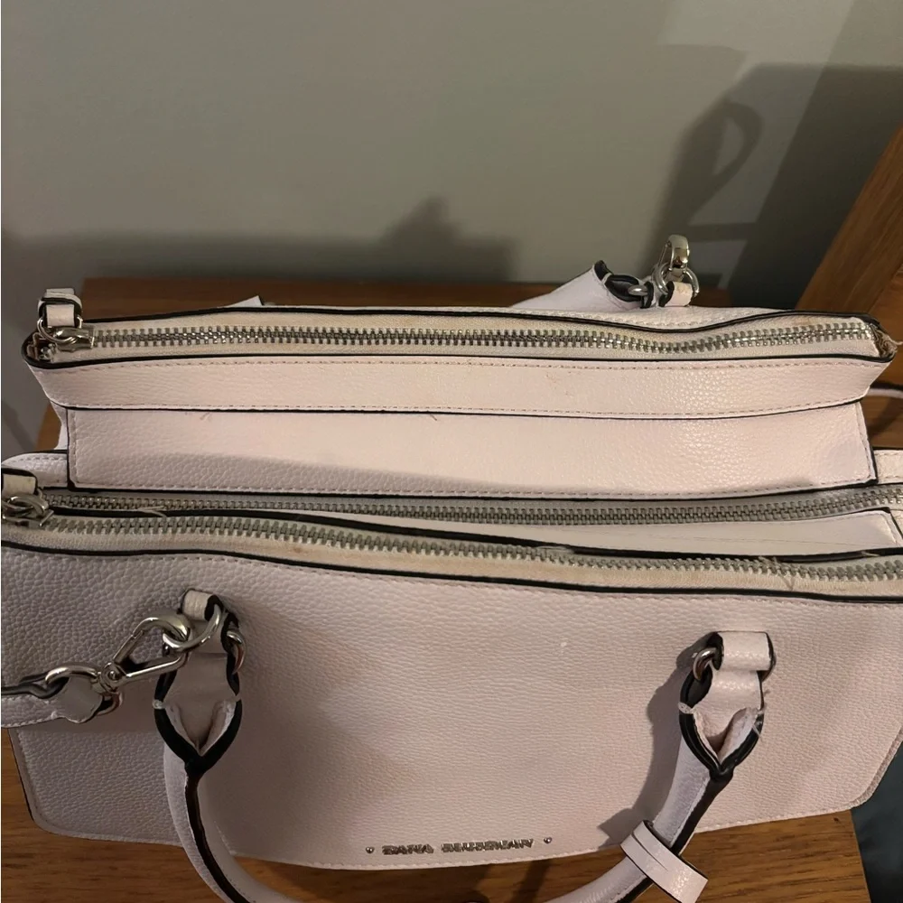 Dana Buchman handbag pebbled texture dual top handles and a crossbody strap